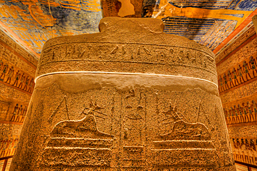 Sarcophagus, Burial Chamber, Tomb of Rameses IV, KV2, Valley of the Kings, Ancient Thebes, UNESCO World Heritage Site, Luxor, Egypt, North Africa, Africa