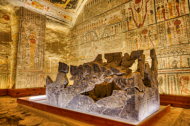 Sarcophagus, Burial Chamber, Tomb of Rameses V and VI, KV9, Valley of the Kings, Ancient Thebes, UNESCO World Heritage Site, Luxor, Egypt, North Africa, Africa