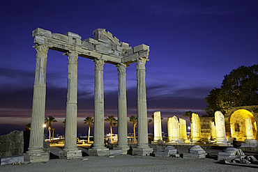 Sunset, Temple of Apollo, 2nd Century AD, Side, Antalya, Turkey