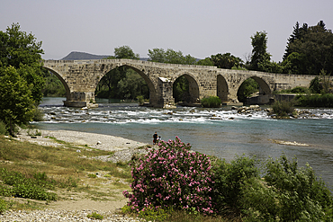 Belkys' (Eurymedon) Bridge, 13th Century, near Aspendos, Antalya, Turkey