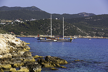Anchored Yacht, Kas, Antalya, Turkey