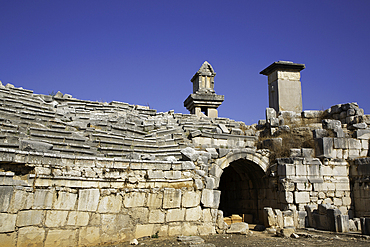 Ground Level, Theater, Xanthos Archaeological Site, Originally Founded 8th Century BC, UNESCO World Heritage Site, Near Kalkan, Antalya, Turkey