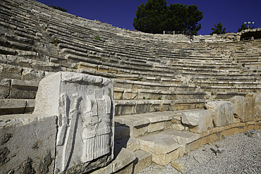 Stucco Relief, Greek Theater, Founded 3rd century BC, Patara Ancient City (origins back to 5,500 BC), Patara National Park, Antalya, Turkey
