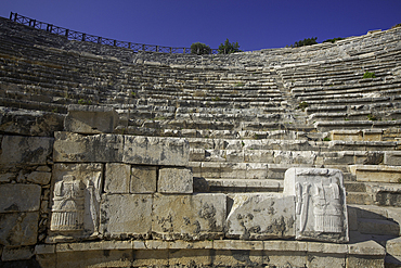 Stucco Reliefs, Greek Theater, Founded 3rd century BC, Patara Ancient City (origins back to 5,500 BC), Patara National Park, Antalya, Turkey