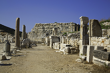 Marble Columns, Shop Entrances (left), Harbor Street, 2nd Century BC, Patara Ancient City (origins back to 5,500 BC), Patara National Park, Antalya, Turkey