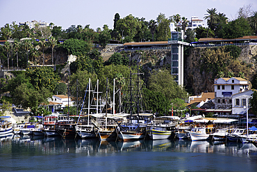 Kaleici Panoramic Elevator, Boats, Antalya Kaleici Marina, Antalya, Antalya Province, Turkey