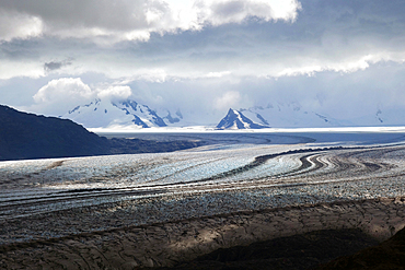 The Southern Patagonian Icesheet, one of the world's largest ice-caps, stretches along the western edge of the Chalten Massif, Patagonia