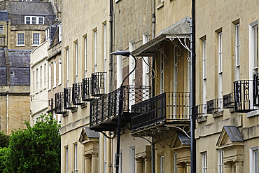 Fine architecture in the city of Bath, a city in Somerset, England, known for and named after its Roman-built baths
