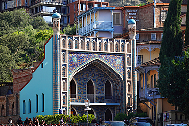 Architecture in central Tbilisi, the capital city of Georgia, encompasses Eastern Orthodox churches, ornate art nouveau buildings, mosques, Soviet Modernist structures, and contemporary designs