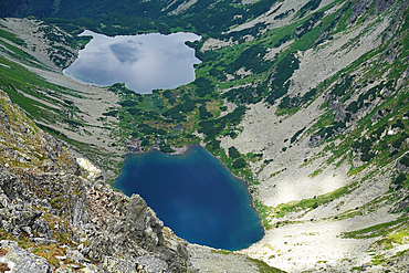 Mountain scenery in the High Tatras above the resort town of Štrbské Pleso, Tatra National Park, one of the nine national parks in Slovakia situated in North-Central Slovakia