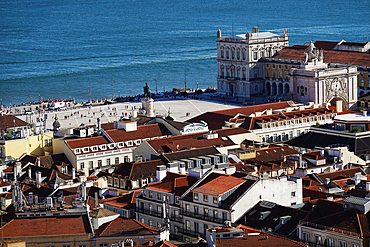 Architecture and street scenery in central Lisbon, Portugal