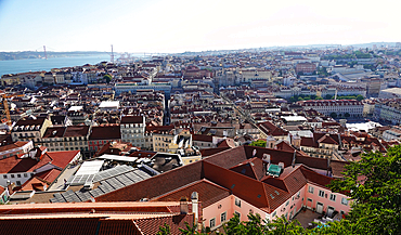 Architecture and street scenery in central Lisbon, Portugal