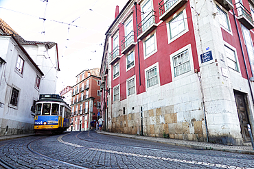 Architecture and street scenery in central Lisbon, Portugal