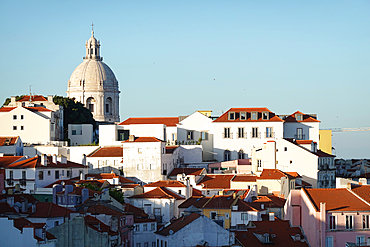 Architecture and street scenery in the Alfama district, central Lisbon, Portugal