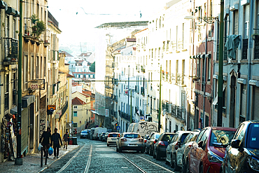 Architecture and street scenery in central Lisbon, Portugal
