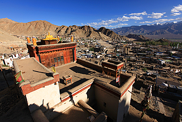 Leh Palace, also known as Lachen Palkar Palace, overlooks Leh, Ladakh, India
