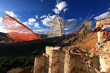 Leh Palace, also known as Lachen Palkar Palace, overlooks Leh, Ladakh, India