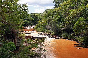 River in spate at Serra do Cipo, Minas Gerais, Brazil, South America