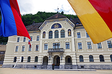 Parliament Building in central Vaduz, Liechtenstein, Europe