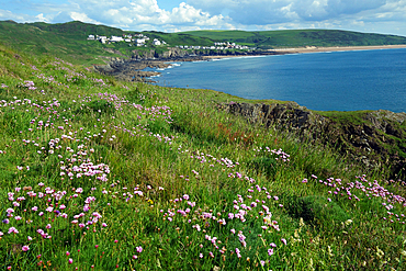 Woolacombe Bay from Morte Point, North Devon, England, United Kingdom, Europe