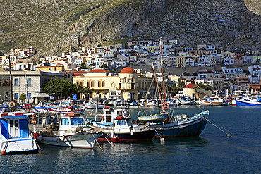 The harbour of Pothia, Kalymnos, Dodecanese, Greek Islands, Greece, Europe