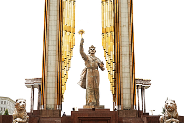 Statue of Ismail Somoni, Dushanbe, Tajikistan, Central Asia, Asia