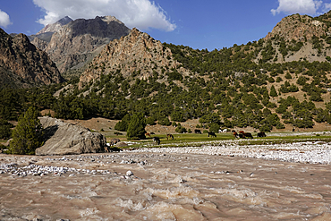 The remote and spectacular Fann Mountains, part of the western Pamir-Alay, Tajikistan, Central Asia, Asia