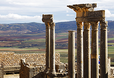 The ruins of the Roman town of Dougga, a UNESCO World Heritage site, valley of Oued Khalled, northwest Tunisia