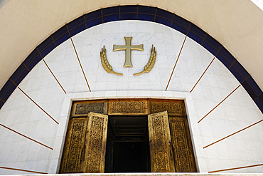 The Resurrection Cathedral, an Albanian Orthodox church in Tirana, Albania, and one the largest Eastern Orthodox churches in the Balkans.