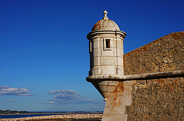 The harbour and Fort da Ponta da Bandeira in the Old Town of Lagos, Algarve, Portugal