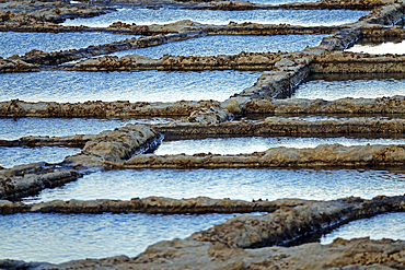 Salt-pans dating back to Roman times on the west coast of the island of Gozo, Malta