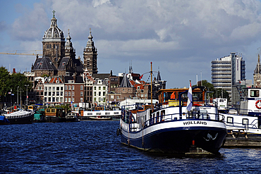 Architecture and urban scenery in central Amsterdam, North Holland, The Netherlands