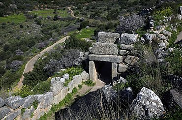 The ancient Greek city of Mycenae, an archaeological site near Mykines in Argolis, north-eastern Peloponnese, Greece