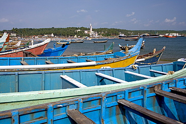 Fishing boats, Vizhinjam, Trivandrum, Kerala, India, Asia