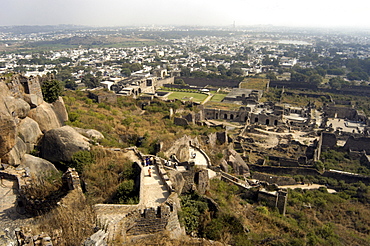 Golconda Fort, Hyderabad, Andhra Pradesh, India, Asia