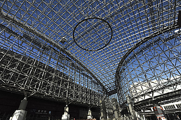 Kanazawa rail station, designed by Kazuo Sejima and Ryue Nishizawa in 2015 for the Hokuriku bullet train railway, Kanazawa, Japan, Asia