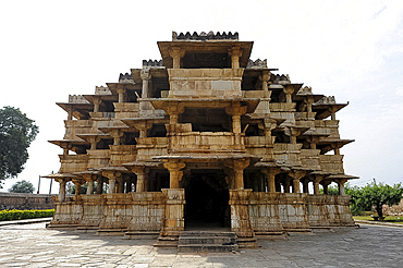 The 12th century 150 pillar Dev Somnath temple, the world's only temple made of stone with no sand or lime packing, Dev, Rajasthan, India, Asia