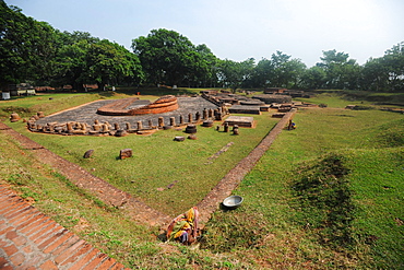 Remains of a Buddhist monastery at Lalitgiri archaeological site dating back to 1st century, Odisha, India, Asia