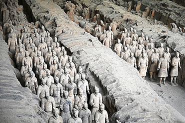 Terracotta Army, funerary sculptures buried with Emperor Qin Shi Huang in 210-209 BC, UNESCO World Heritage Site, Xian, Shaanxi, China, Asia