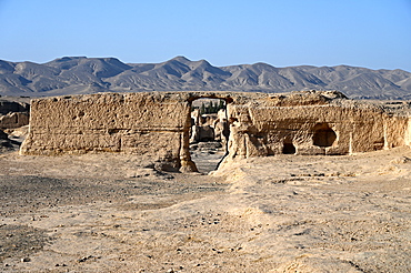 Ruins of Jiaohe Silk Road city, capital of Jushi kingdom 450-640 AD, Xinjiang Uyghur Autonomous Region, China, Asia