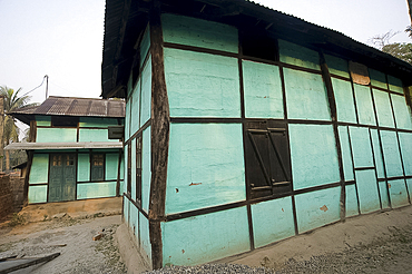 Typical Assamese house, Kurua village, Assam, India, Asia