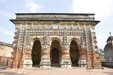 Krishna Chadraji temple, built in brick in 1755, standing within the Kalna complex, Kalna, West Bengal, India, Asia