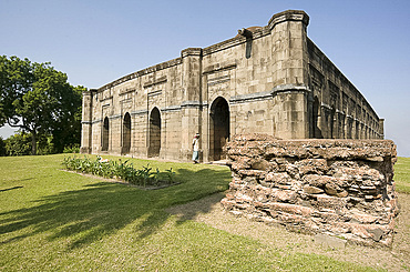 The 16th century Great Golden Mosque (Bara Darwaza) in Gaur, once one of India's great cities, West Bengal, India, Asia