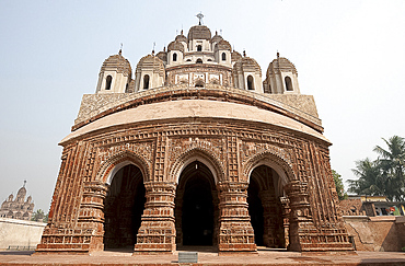 Siddheswari Kalibari temple, 18th century building on earlier site of Rishi Amburish in 688AD, Kalna, West Bengal, India, Asia