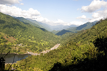 Subansiri Lower Dam, seen from the road uphill to Ziro, Arunachal Pradesh, India, Asia