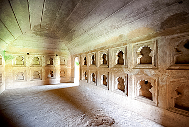 Royal apartment in ruined Talatal Ghar, 18th century Ahom kingdom palace originally built as military base in Rangpur, Assam, India, Asia