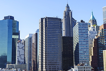 Modern skyscrapers in Lower Manhattan's Financial District, New York City, New York, United States of America, North America