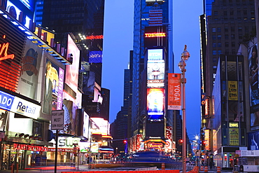 Times Square at dusk, Manhattan, New York City, New York, United States of America, North America