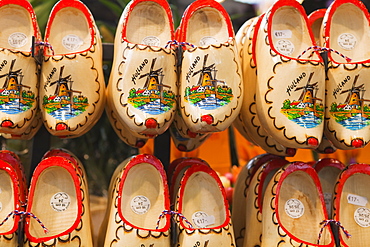 Wooden Dutch clogs for sale in a market, Amsterdam, Netherlands, Europe