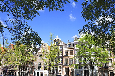 Houses along a canal, Amsterdam, Netherlands, Europe